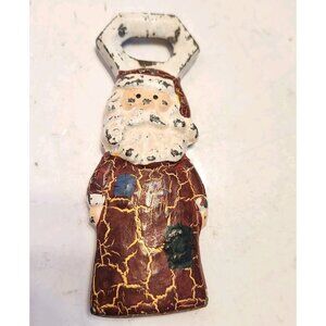 Vintage Cast Iron Santa Claus Bottle Opener Heavy